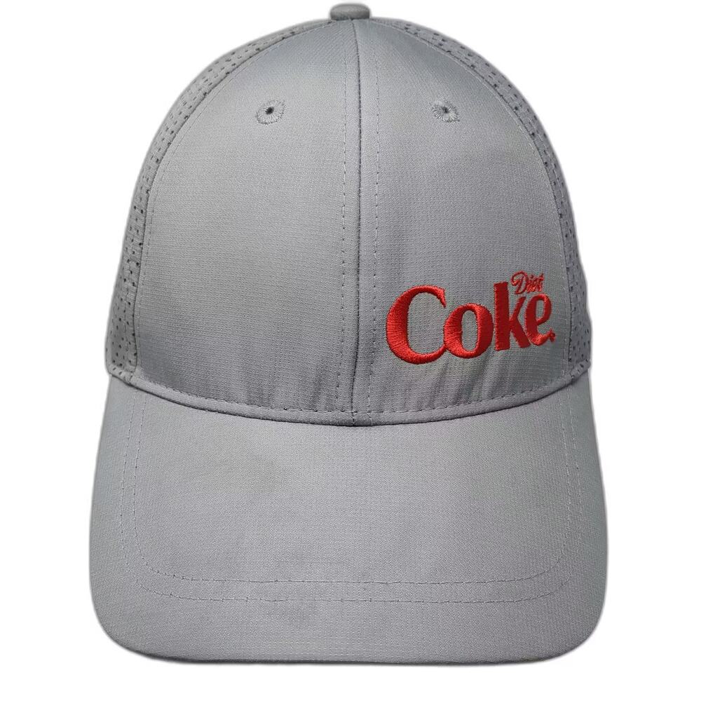 Quake City Caps Diet Coke Gray Red Baseball Cap One Size Moisture Wicking Hat